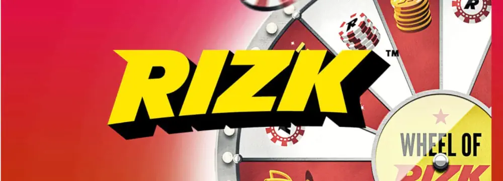 Rizk Casino merke logo og Wheel of Rizk forhÄndsvisning